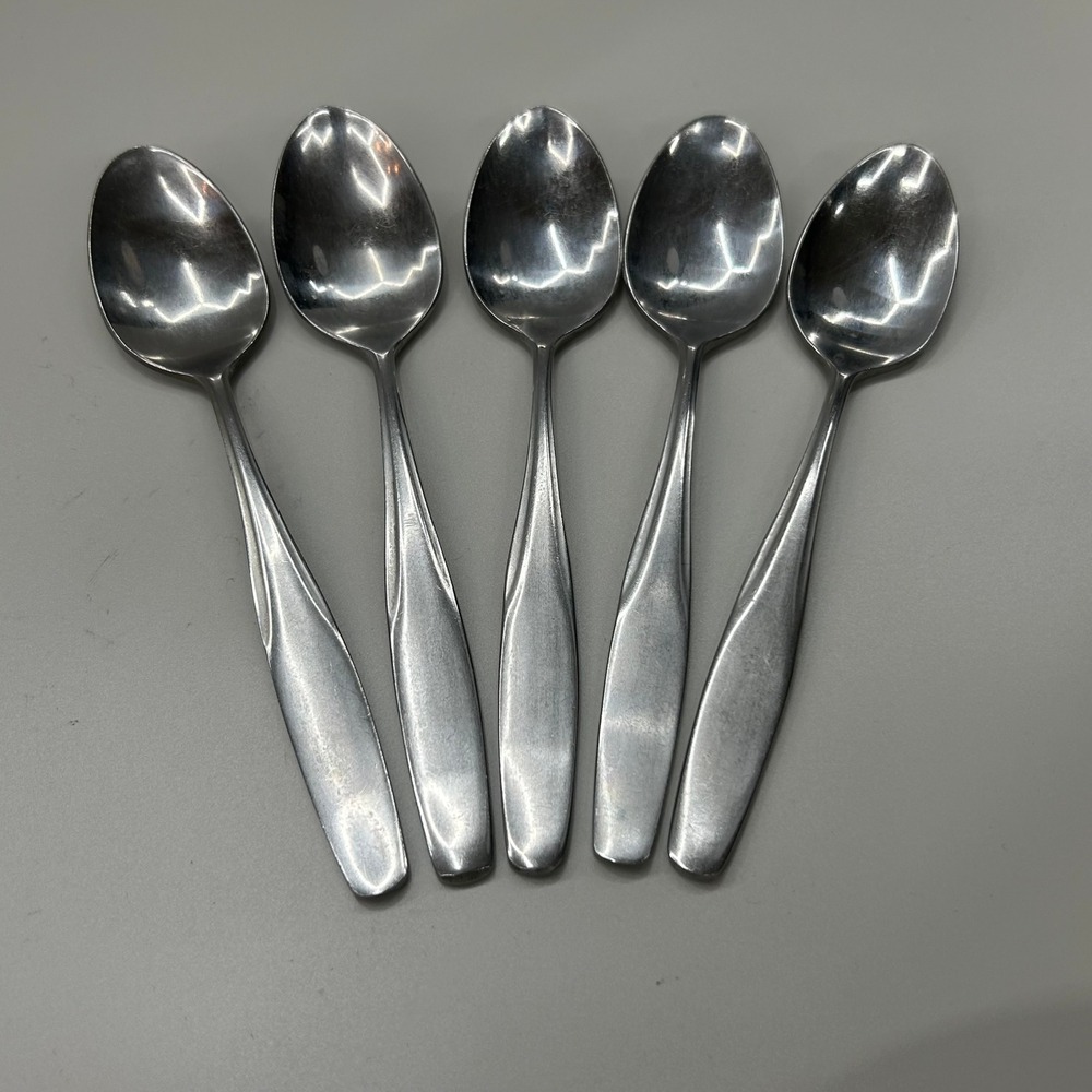 Hanford Forge Teaspoons 5pc Nantucket Stainless Steel MCM Flatware Replacement